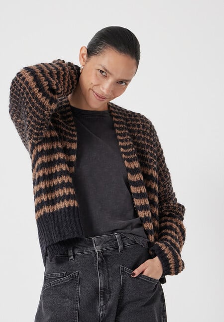 Skye Wool Blend Stripe Cardigan