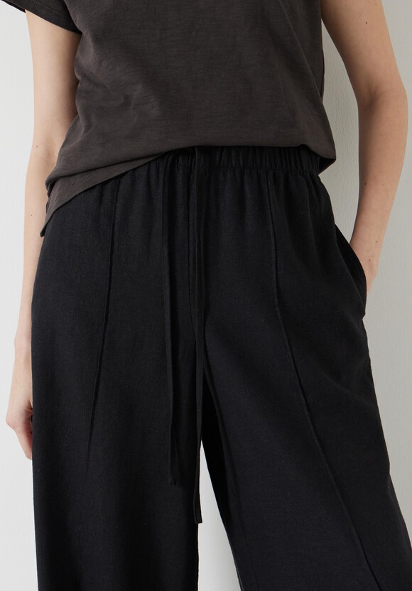 Linen Blend Petunia Wide Leg Trousers