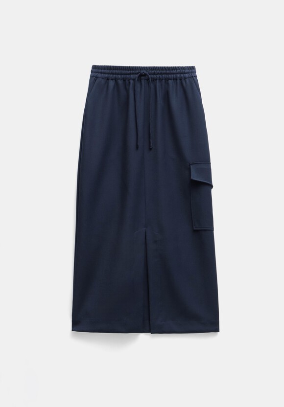 Aria Cargo Wool Maxi Skirt