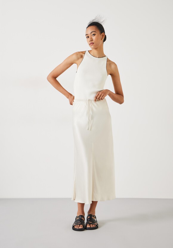 Indra Satin Midi Skirt