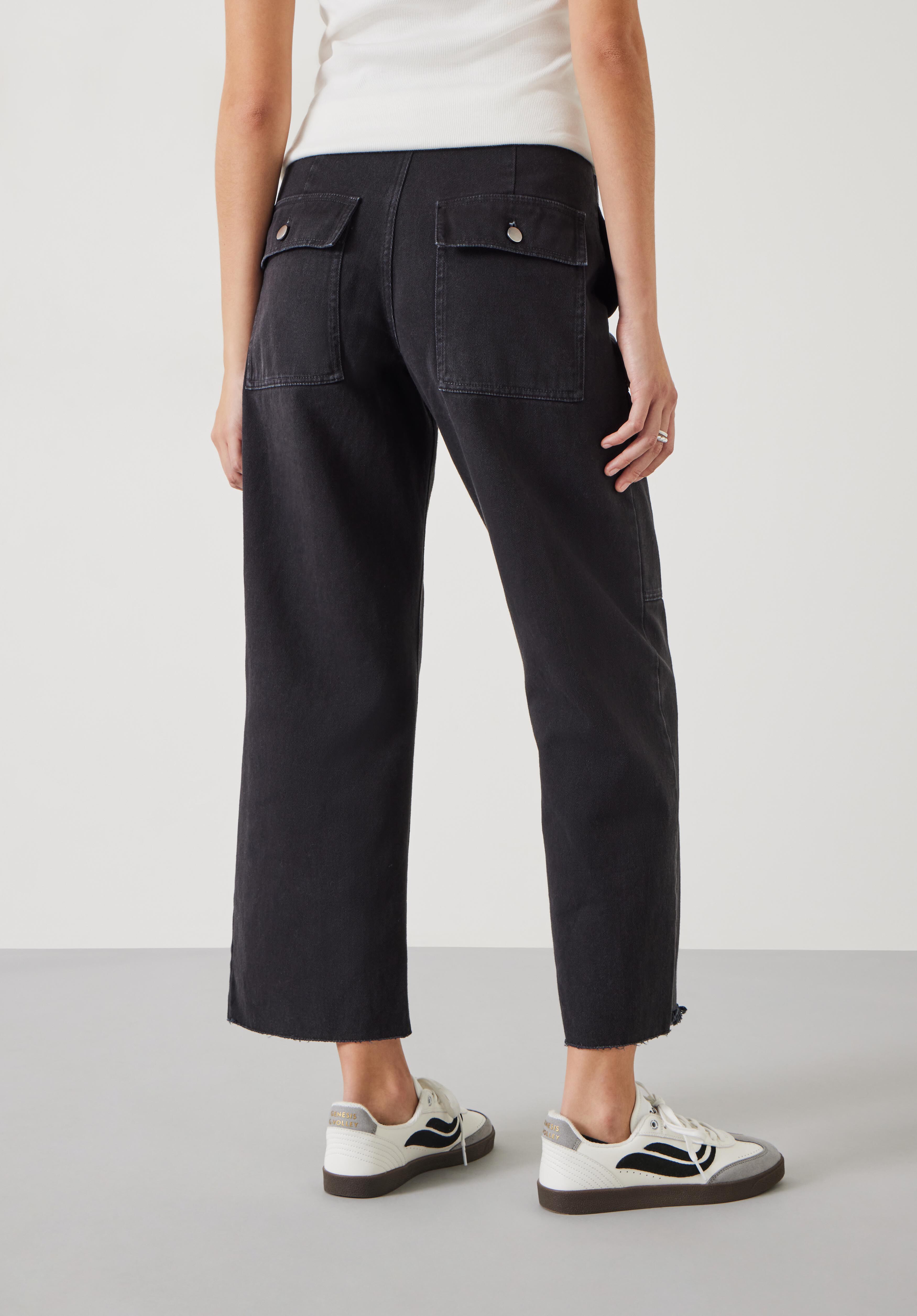 Cropped black trousers uk hot sale