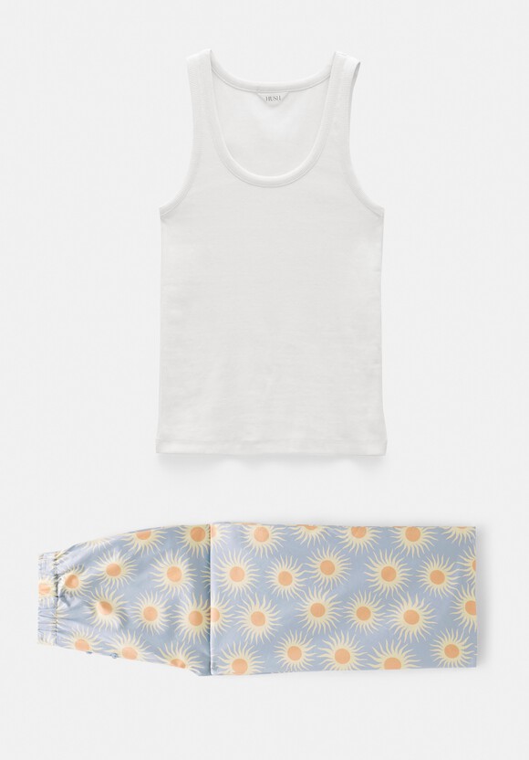 Cotton Sateen Vest Pyjamas Set