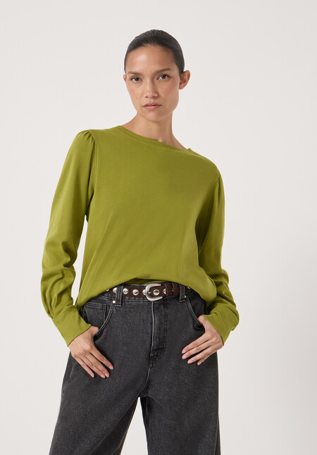 Emily Puff Sleeve Cotton Jersey Top