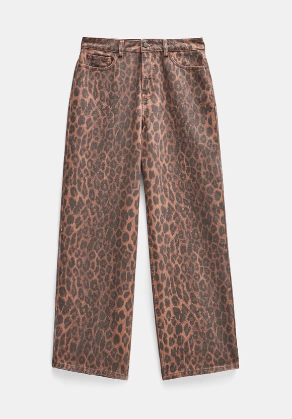 Leopard Wide Leg Jeans