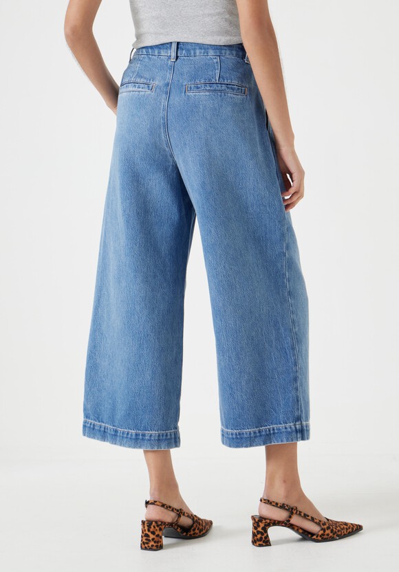Lya Denim Pleated Culottes