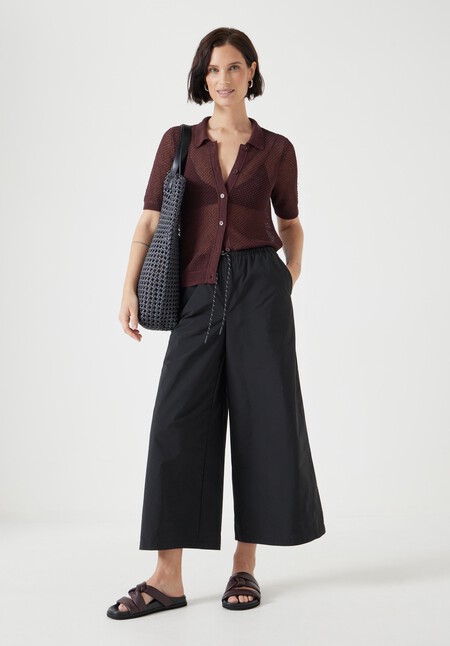 Technical Melissa Wide Leg Cropped Trousers