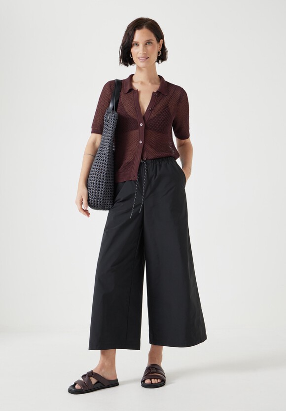 Technical Melissa Wide Leg Cropped Trousers