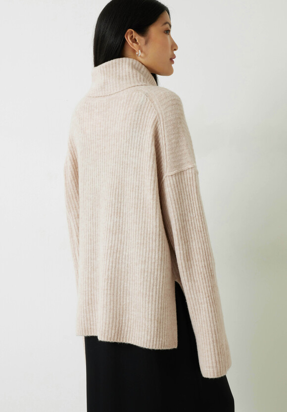 Keily Ribbed Roll Neck Wool Blend Jumper