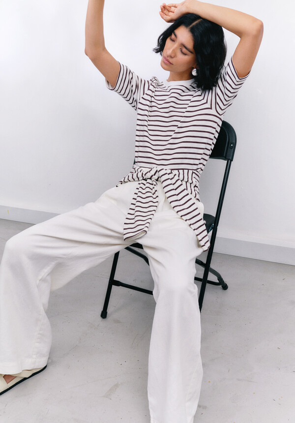 Lya Cotton Wide Leg Trousers