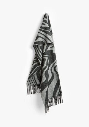 Asymmetric Midweight Wool Scarf