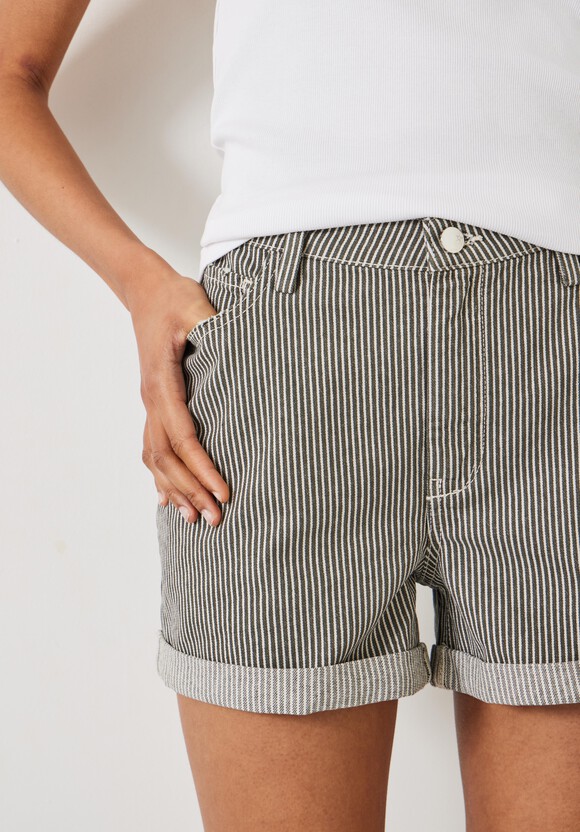 Amalia Stripe Denim Shorts