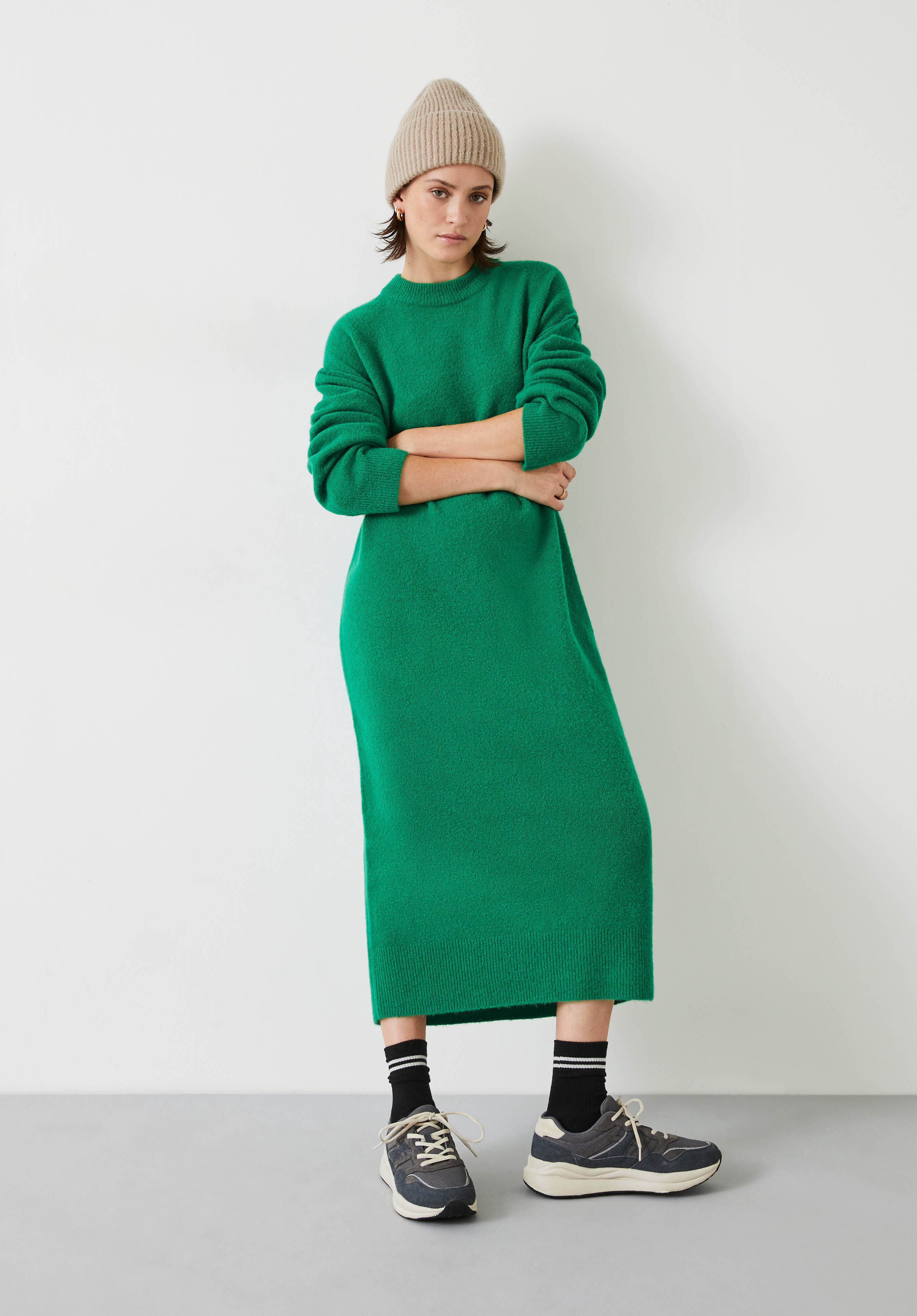 Dalton Wool Blend Sweater Dress Bright Green hush