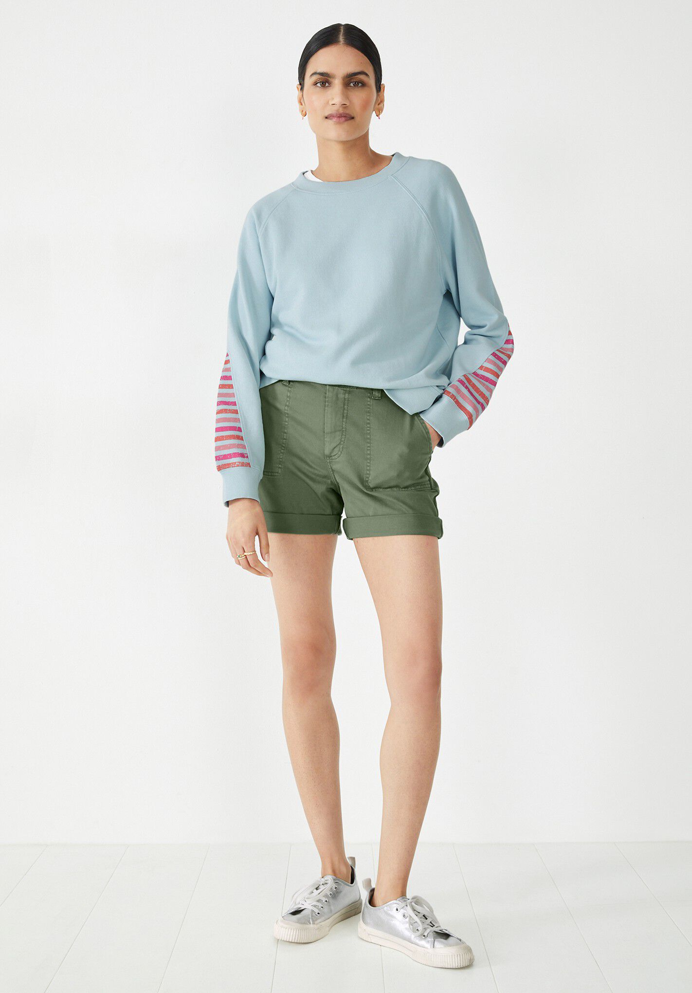 Side Panel Stripe Sweatshirt