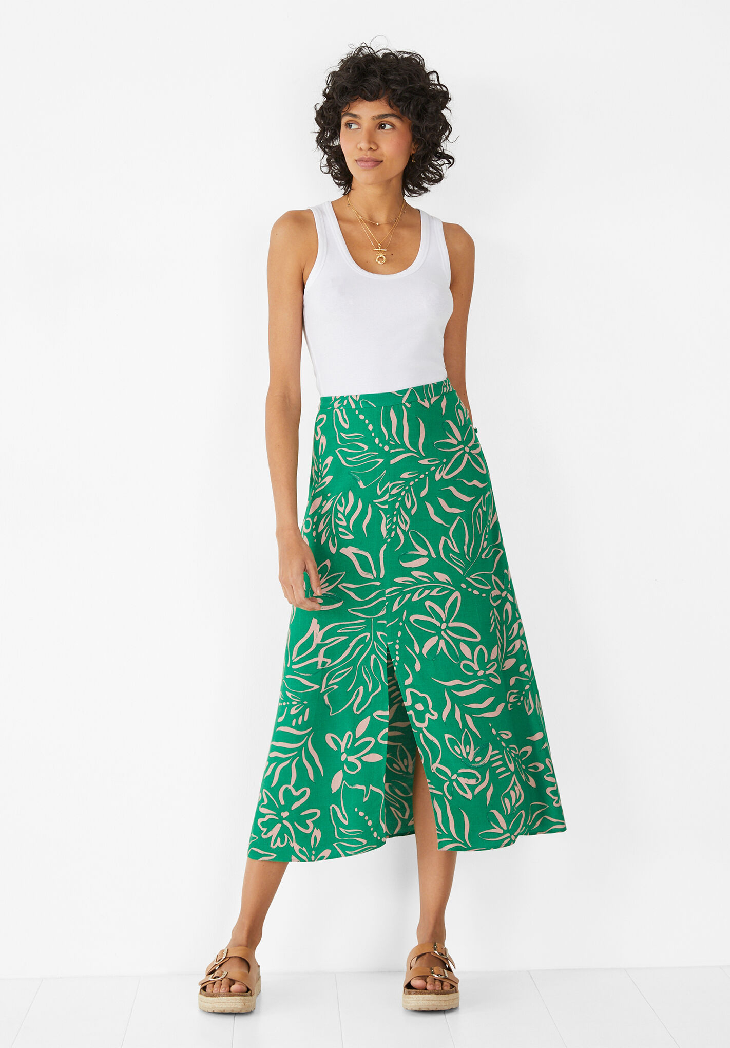 Midi deals skirt green
