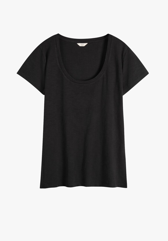 Hari Scoop Neck Cotton Slub T-Shirt