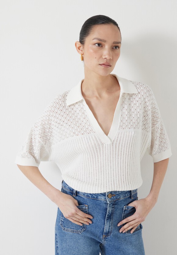 Interest Stitch Collar Top