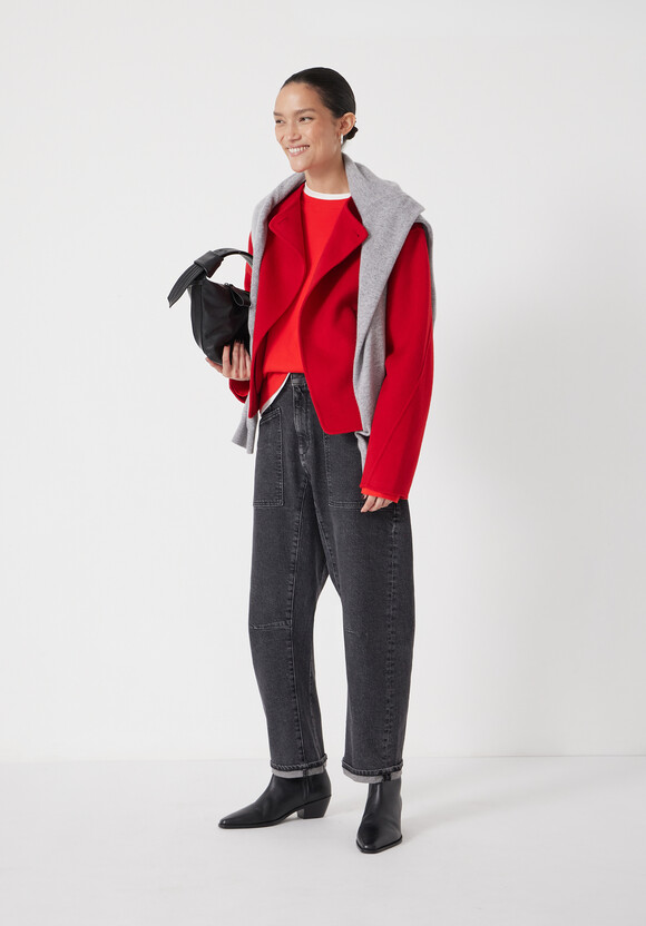 Pure Wool Double Faced Collarless Jacket