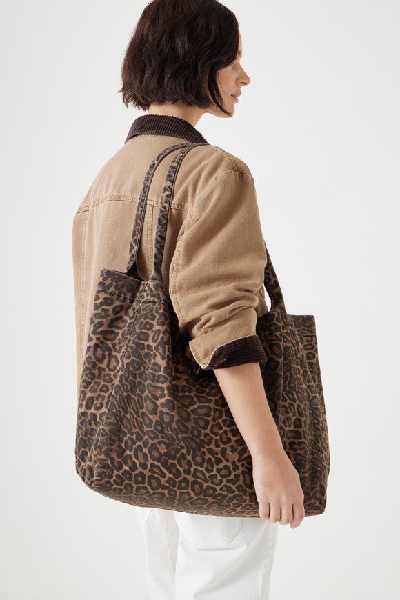 Animal Print Canvas Tote Bag