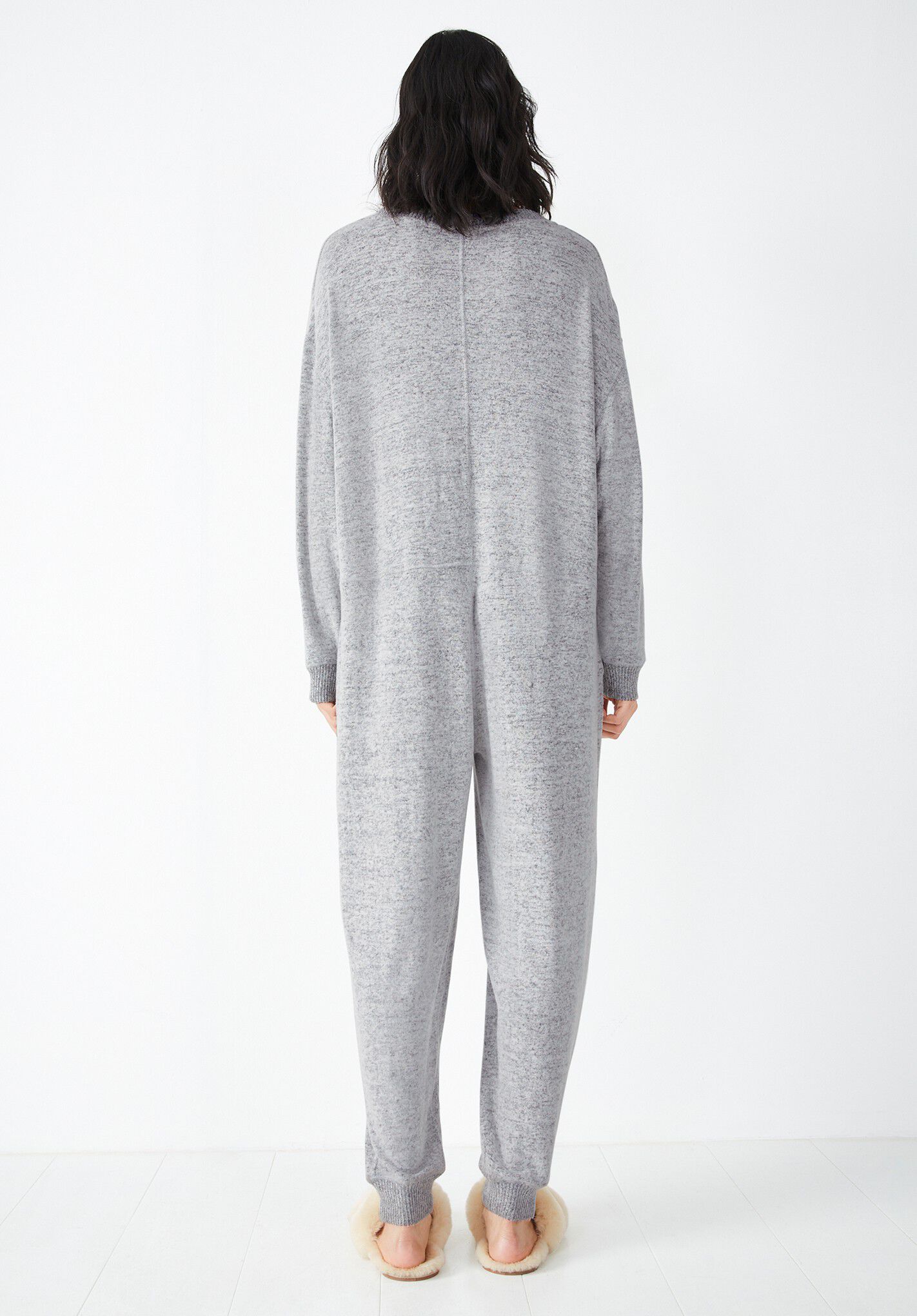 Elle Supersoft V Neck Onesie Palest Grey Marl hush