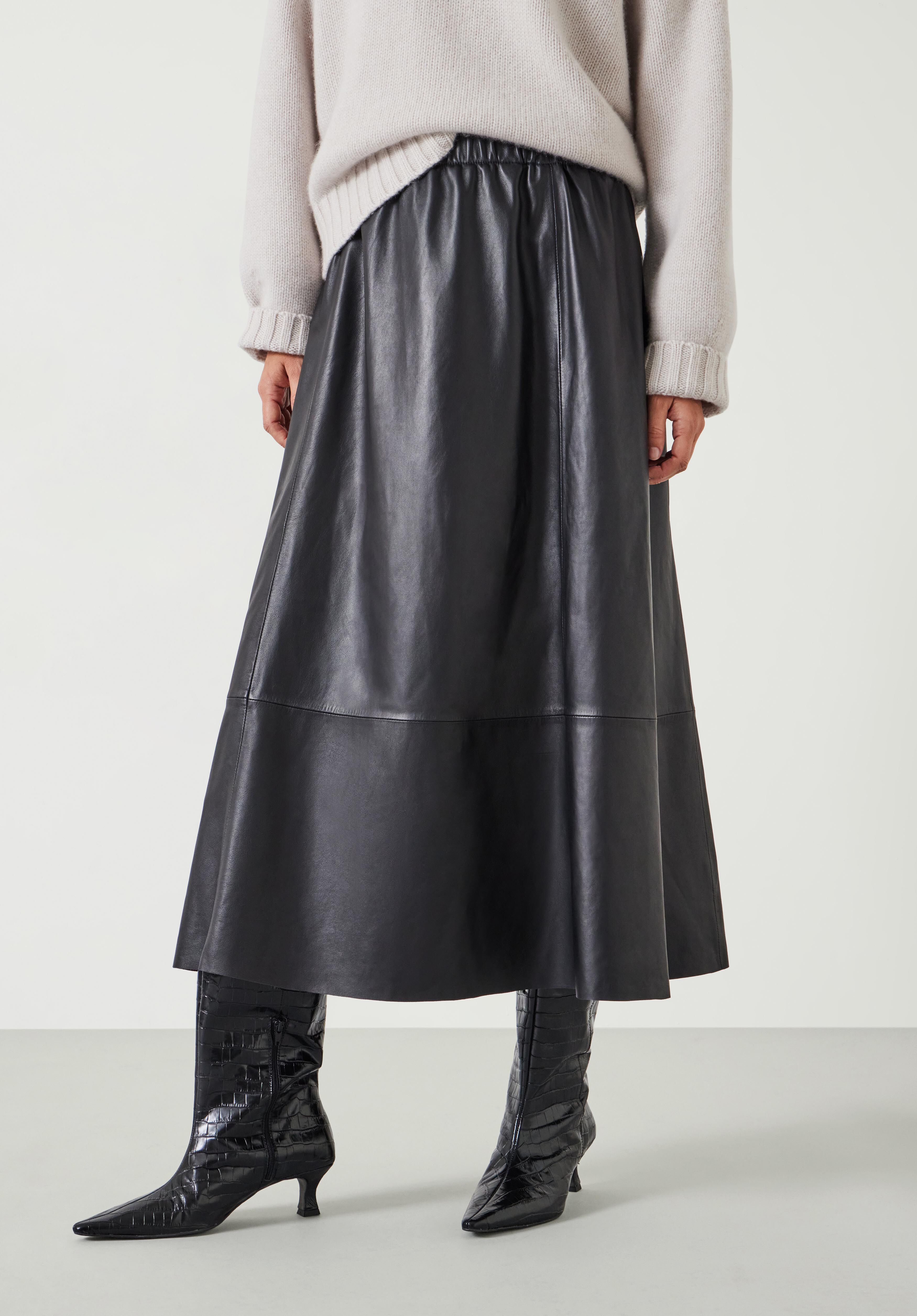 Midi skirt leather cheap