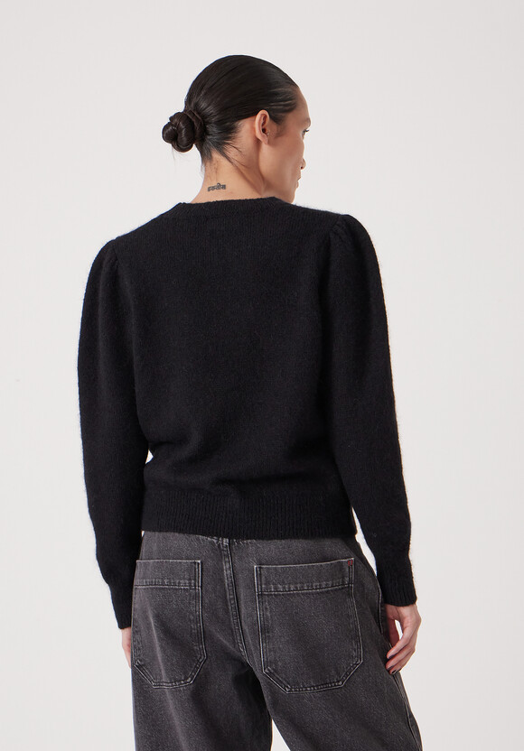Gathered Shoulder Wool Blend Jumper