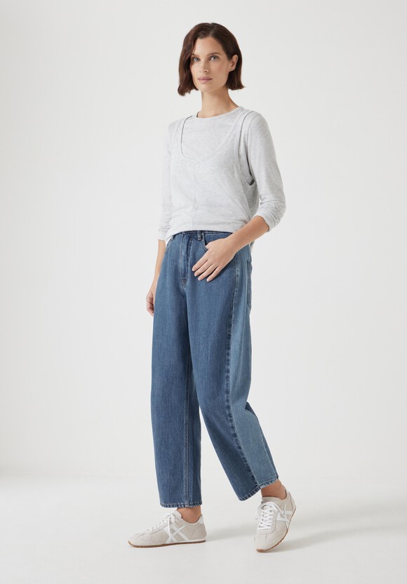 Two Tone Barrel Jean