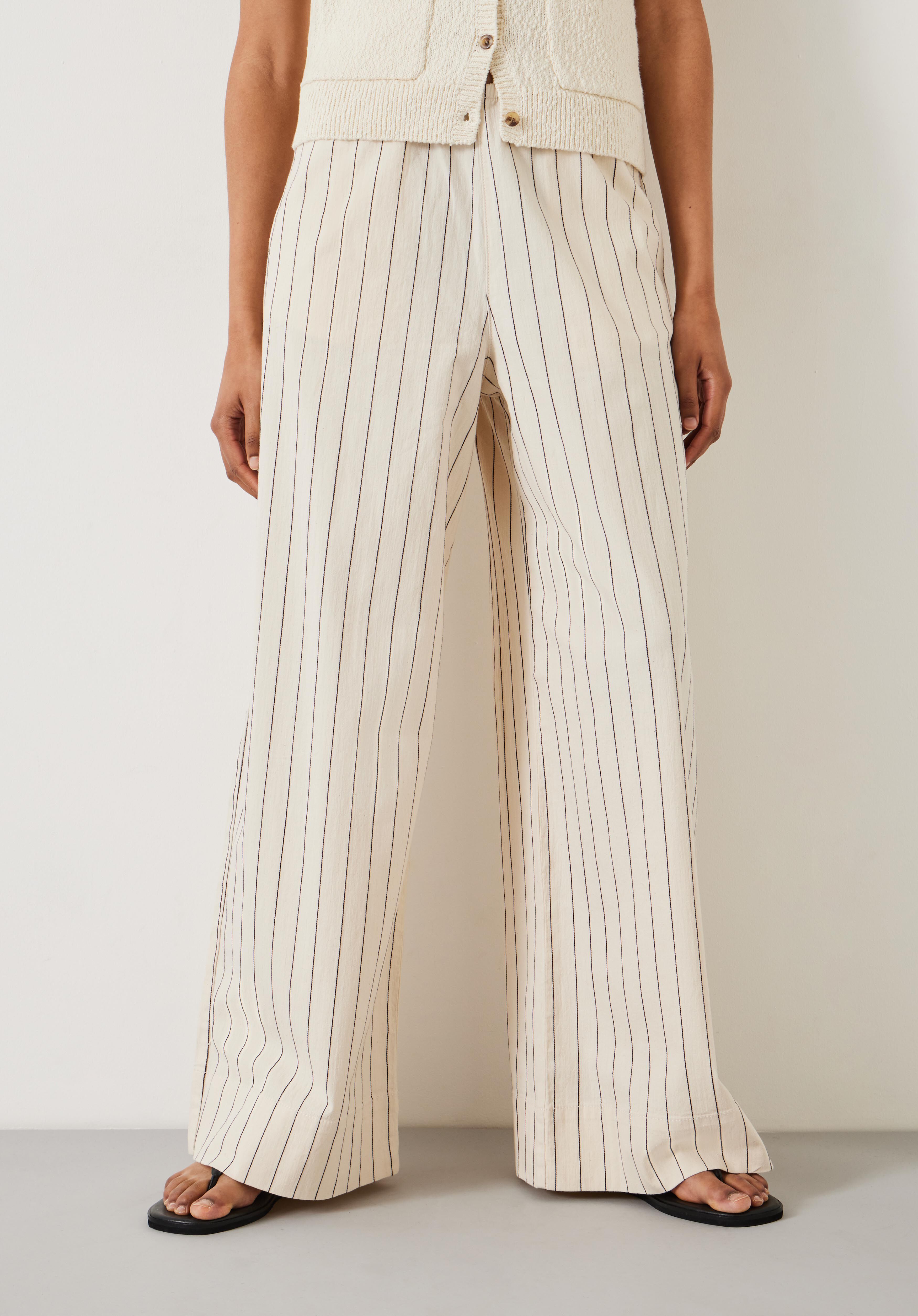 Striped wide leg pants sale