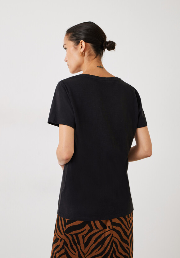 Hari Scoop Neck Cotton Slub T-Shirt