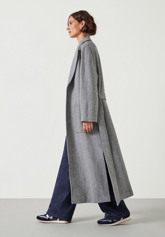 Kaitlin Wool Blend Herringbone Coat