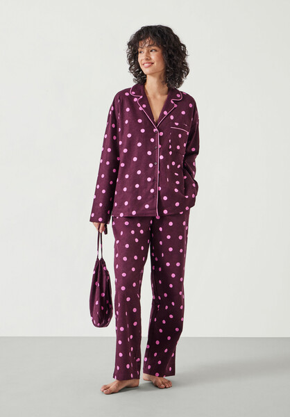 Amita Cotton Flannel Polka Dot Pyjamas