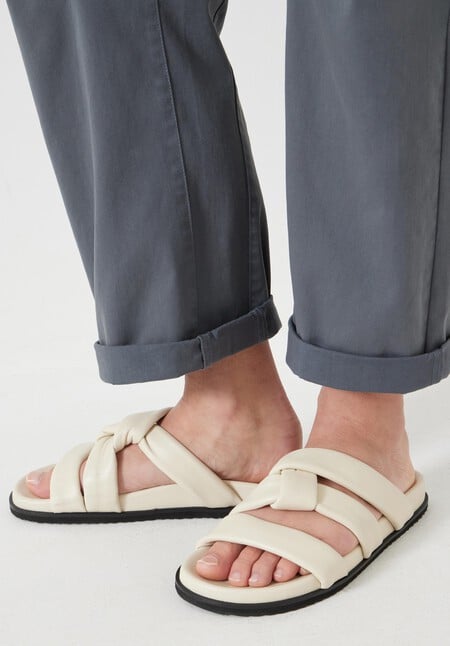 Leather Twist Footbed Sandals