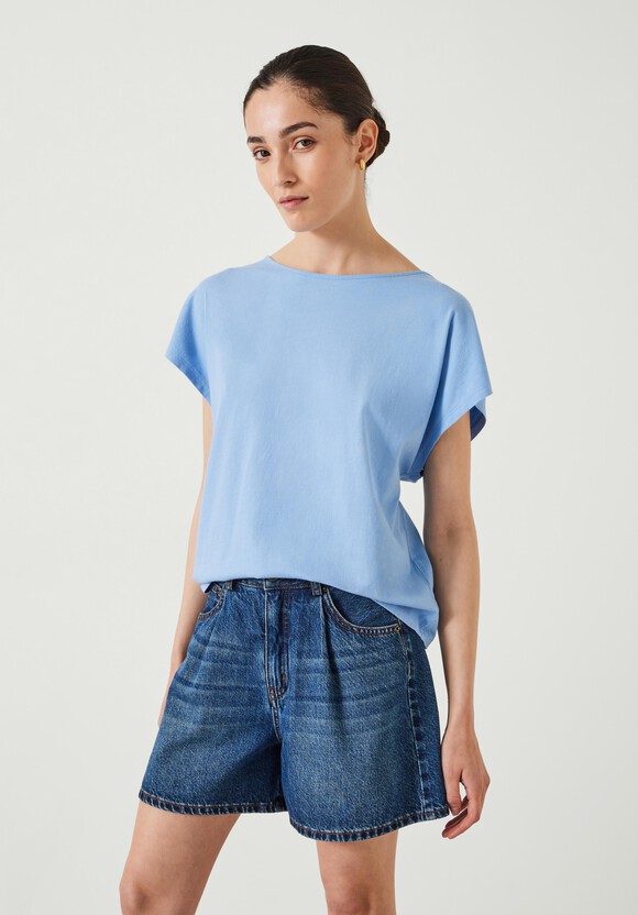 Back Scoop Detail Cotton T-Shirt
