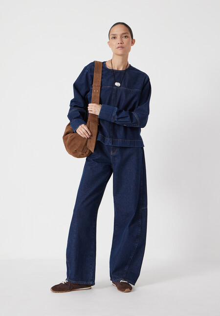 Long Sleeve Denim Top