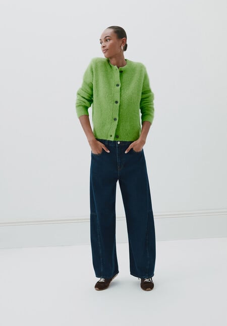 Perrin Crew Neck Alpaca Wool Cardigan