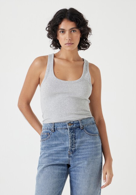 Scoop Neck Ribbed Vest