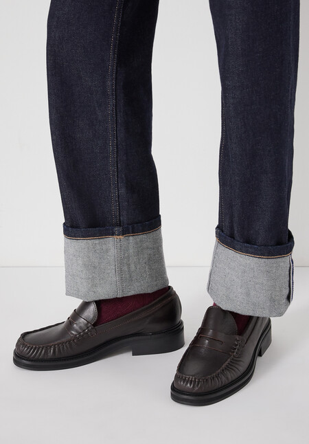 Penny Chunky Leather Loafers