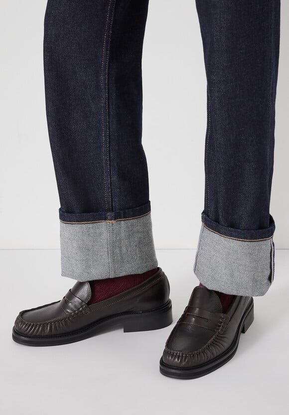 Penny Chunky Leather Loafers