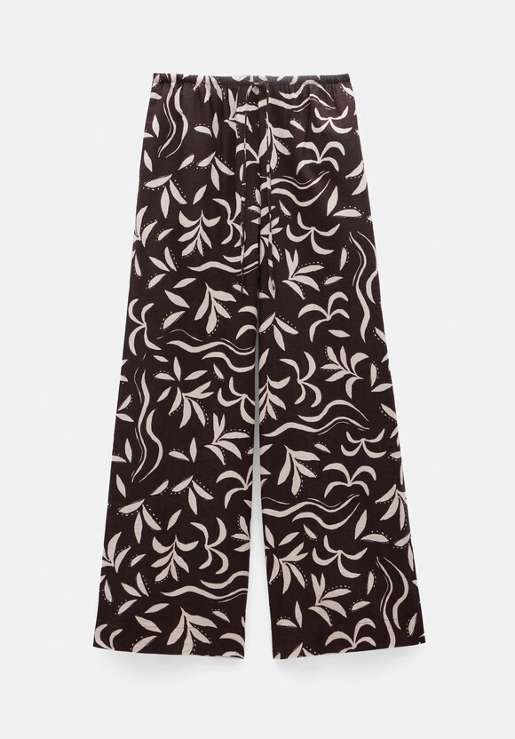 Printed Linen Blend Trouser