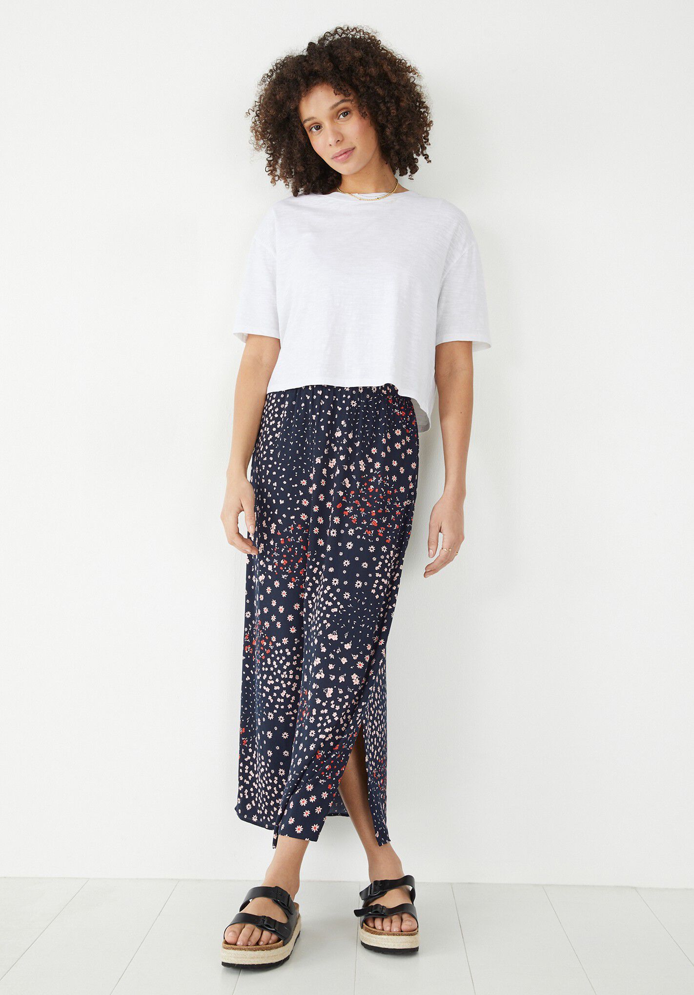 Santana Printed Midi Skirt