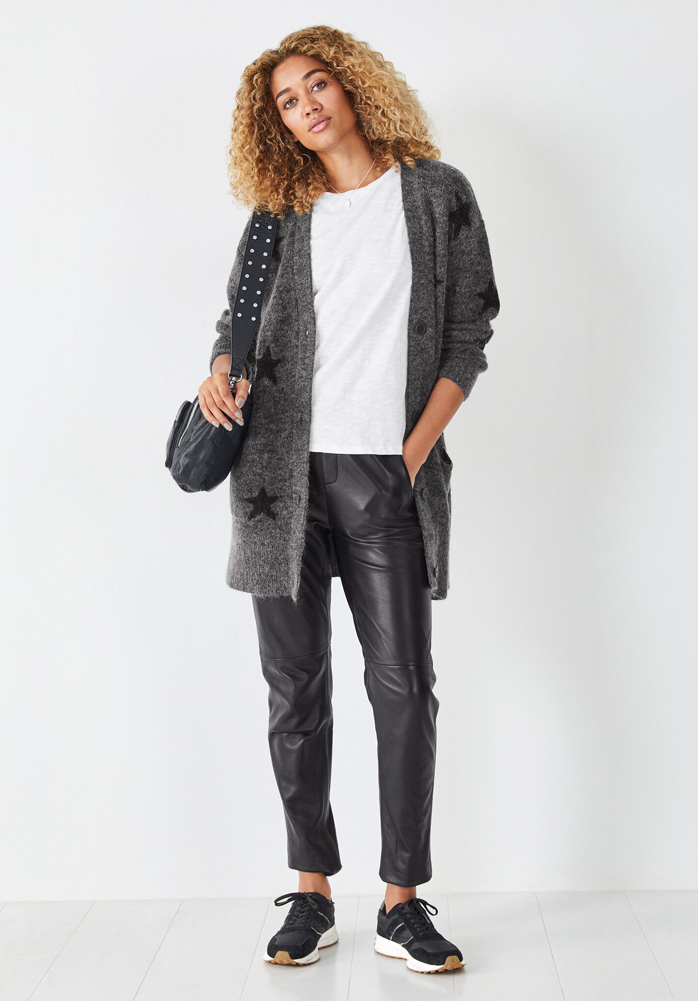 Charcoal longline cardigan new arrivals