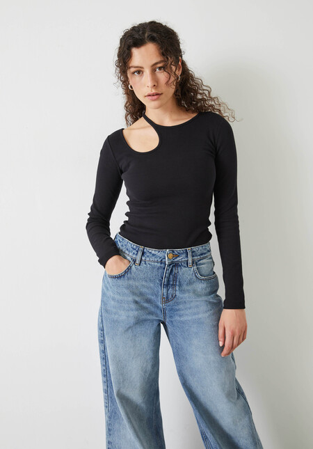 Sabina Cut out Long Sleeve Top