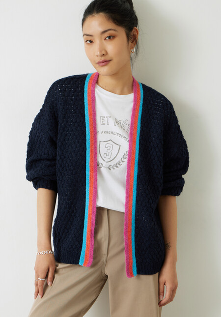 Rainbow Stripe Edge To Edge Cardigan