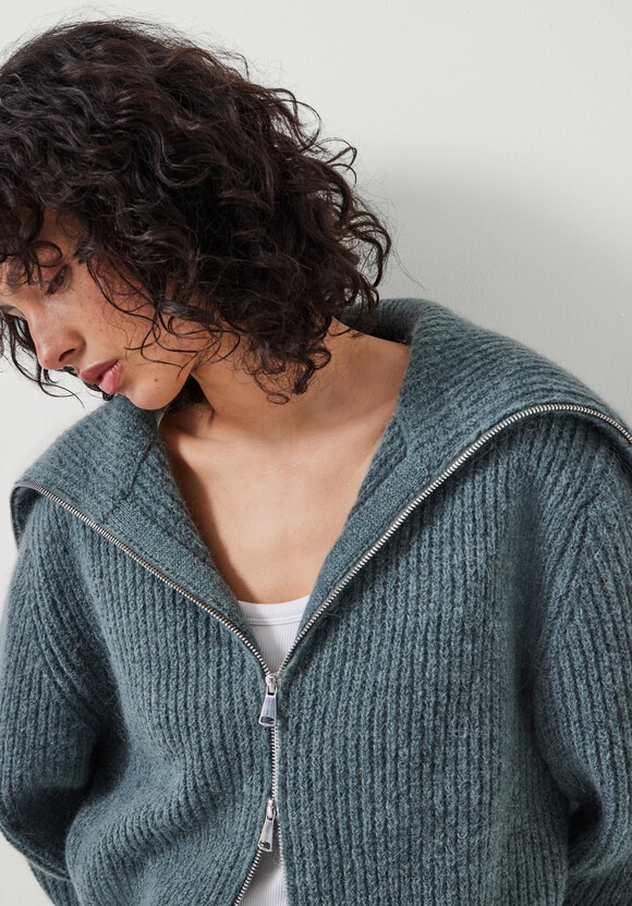 Zanna Wool Blend Zip Cardigan