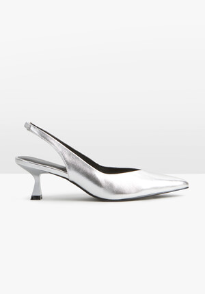 Lola Slingback Leather Kitten Heels