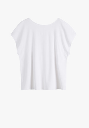Back Scoop Detail Cotton T-Shirt