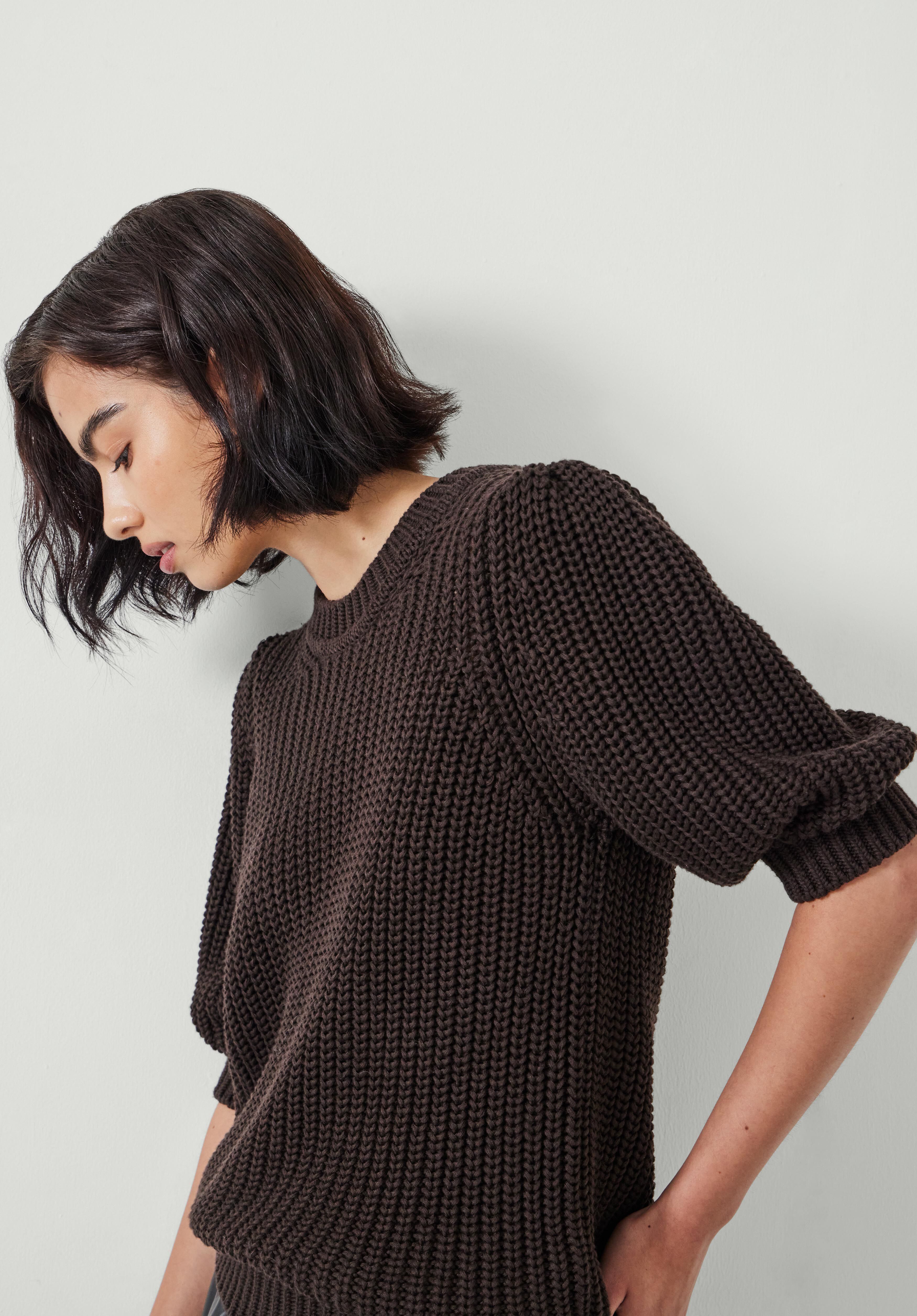 Jessie Cotton Puff Sleeve Ribbed Top