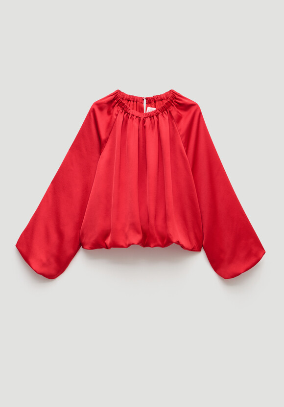 Satin Bubble Hem Top