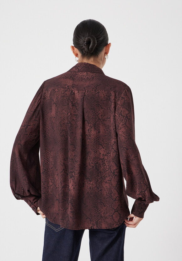 Chiffon Printed Long Sleeve Shirt
