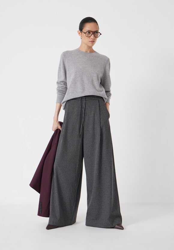 Pinstripe Wide Leg Jogger