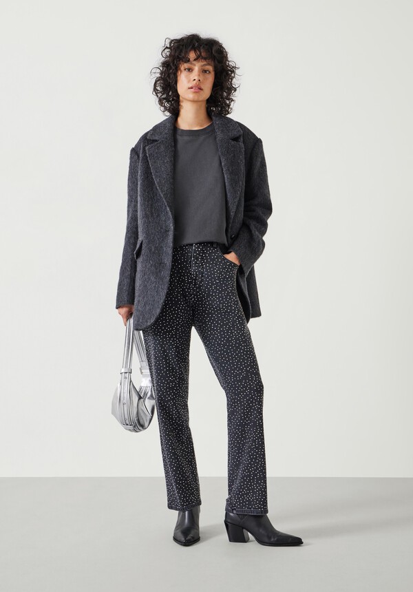 Alex Slim Straight Leg Jeans with Rhinestones